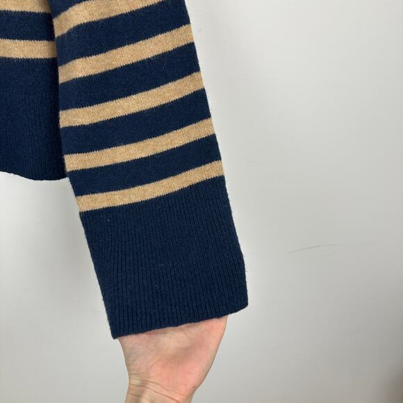 J.Crew Chunky Crewneck Sweater Supersoft Yarn Cropped Oversized Navy XS NWT - Picture 8 of 12